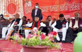 वीरगञ्जमा केपी ओलीको गर्जन : ‘कानुनका नौ सिङ, नौ सिङमध्ये कोखाको सिङले एमालेलाई हानियो’